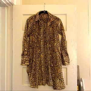 JCREW Leopard Print Bathing Suit Cover